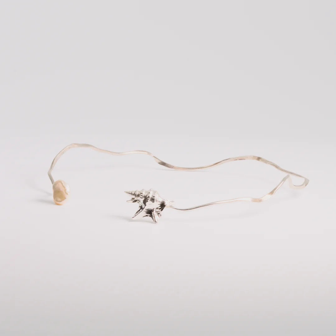 Sterling zilver ketting met Keshi Parel, handgemaakt atelier Claire Dries