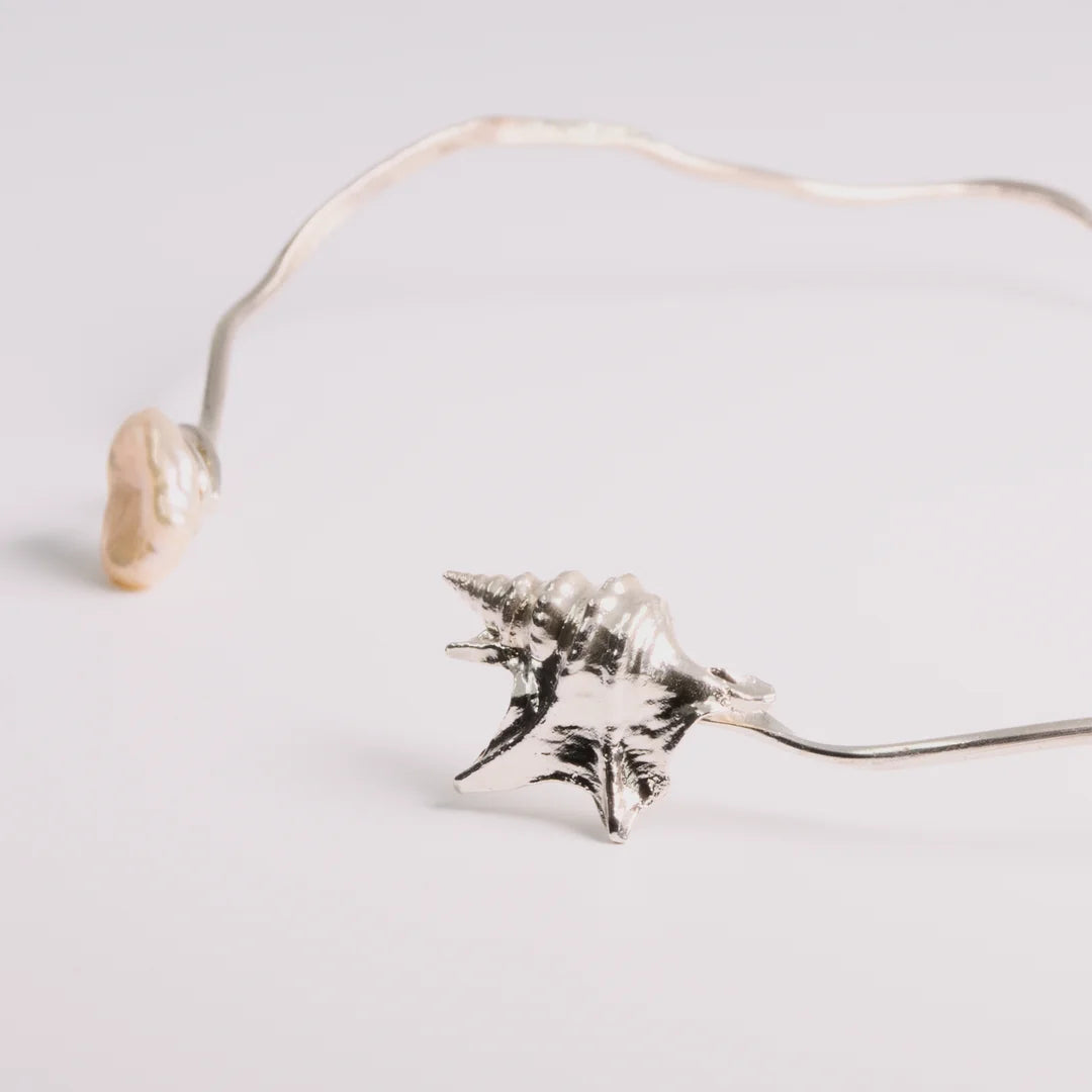 Sterling zilver ketting met Keshi Parel, handgemaakt atelier Claire Dries