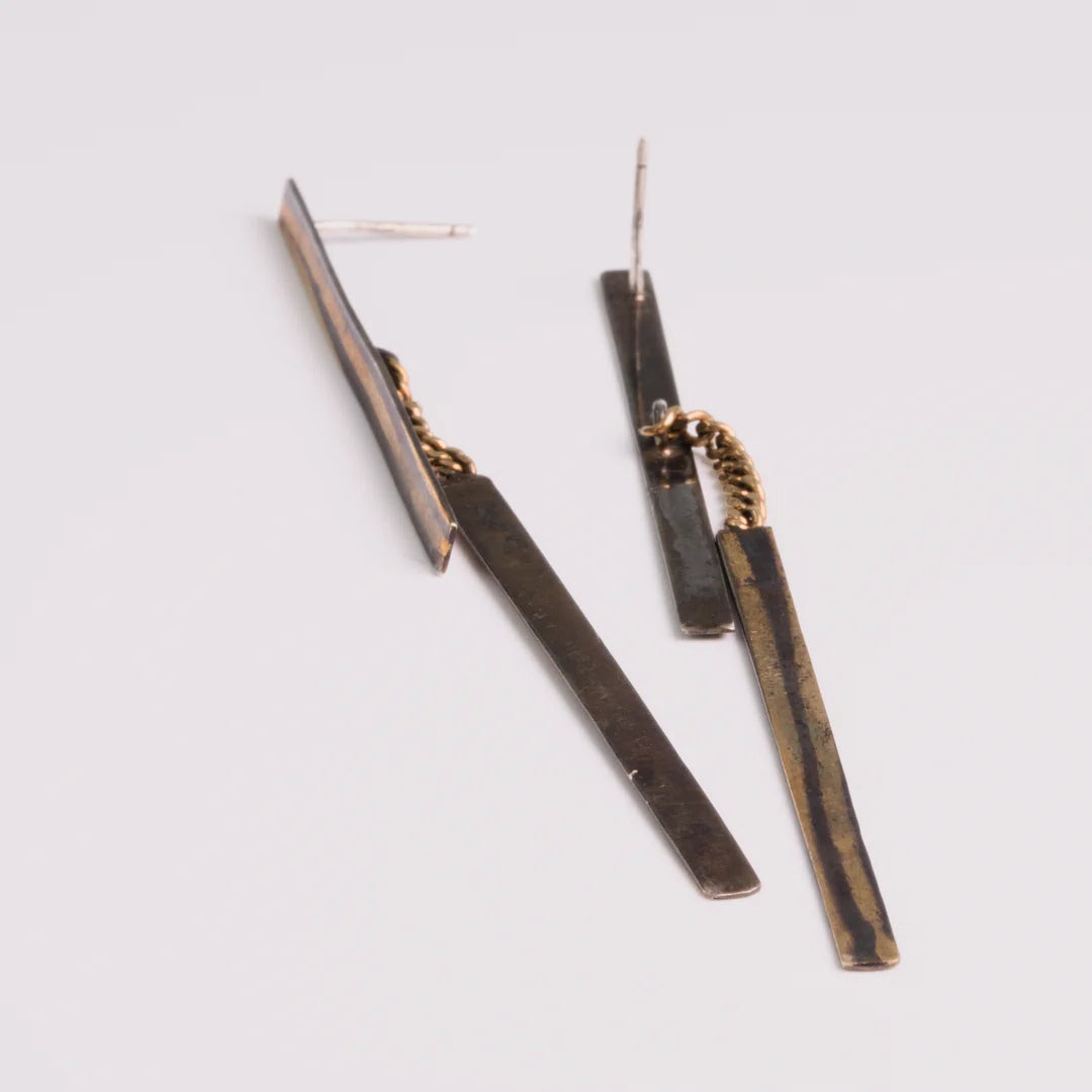 Sterling zilver oorbellen, handgemaakt uit het atelier van Claire Dries