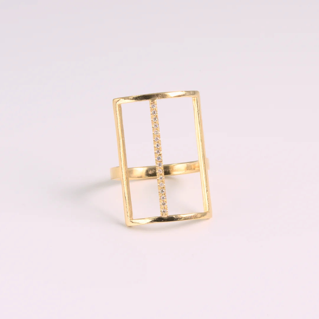 Rosegoud ring met lab-grown diamanten, handgemaakt atelier Claire Dries