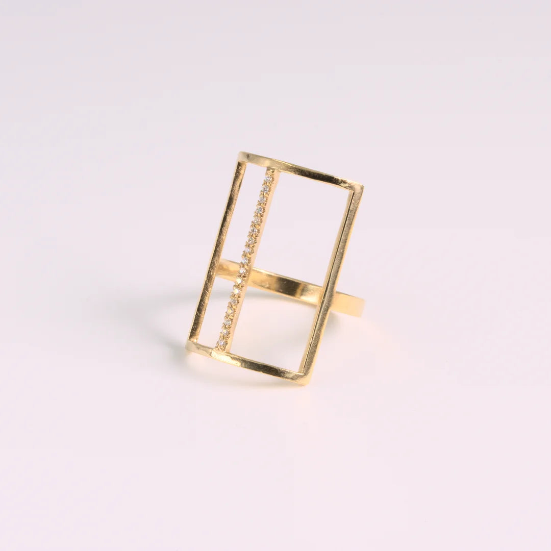 Rosegoud ring met lab-grown diamanten, handgemaakt atelier Claire Dries